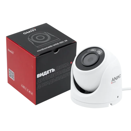 Камера сетевая купольная 5Мп OMNY miniDome5E-WDS-SDL-C 28 с двойной подсветкой и микрофоном